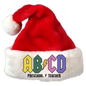 ABCD Preschool Teacher Rock And Roll Premium Christmas Santa Hat