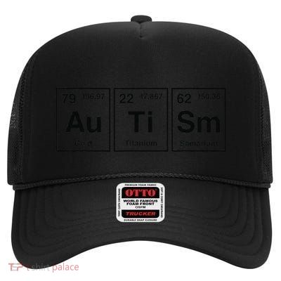 Autism Periodic Table Aba Therapist Behavioral Behavior Tech High Crown Mesh Back Trucker Hat