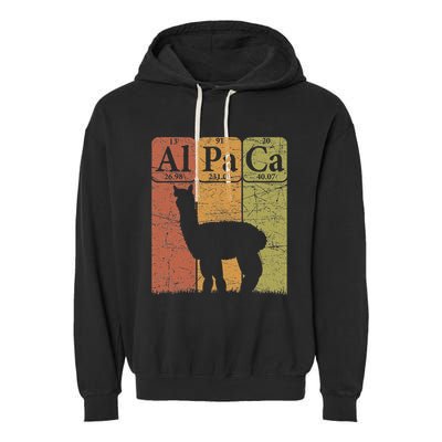 Alpaca Periodic Table Elements Llama Alpaca Vintage Garment-Dyed Fleece Hoodie
