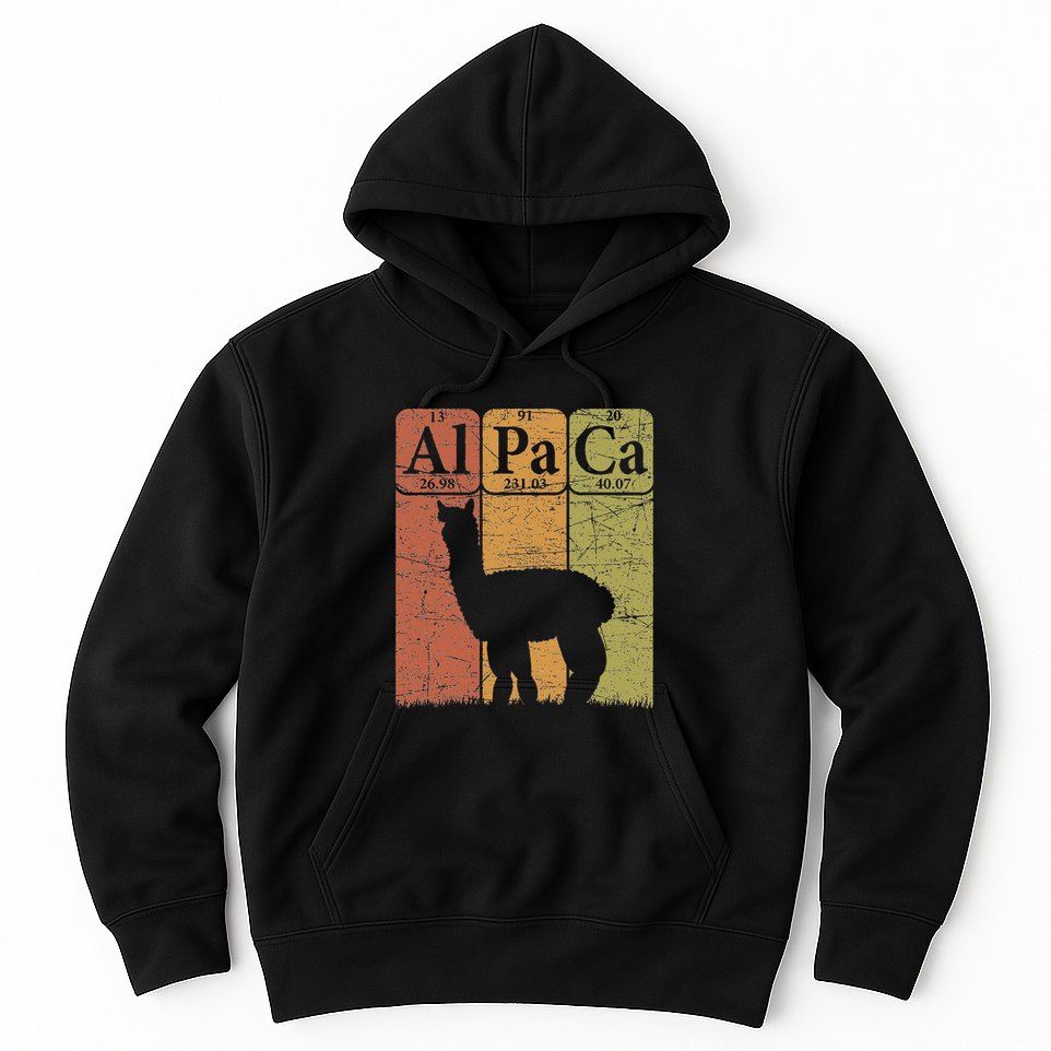 Alpaca Periodic Table Elements Llama Alpaca Vintage Hoodie