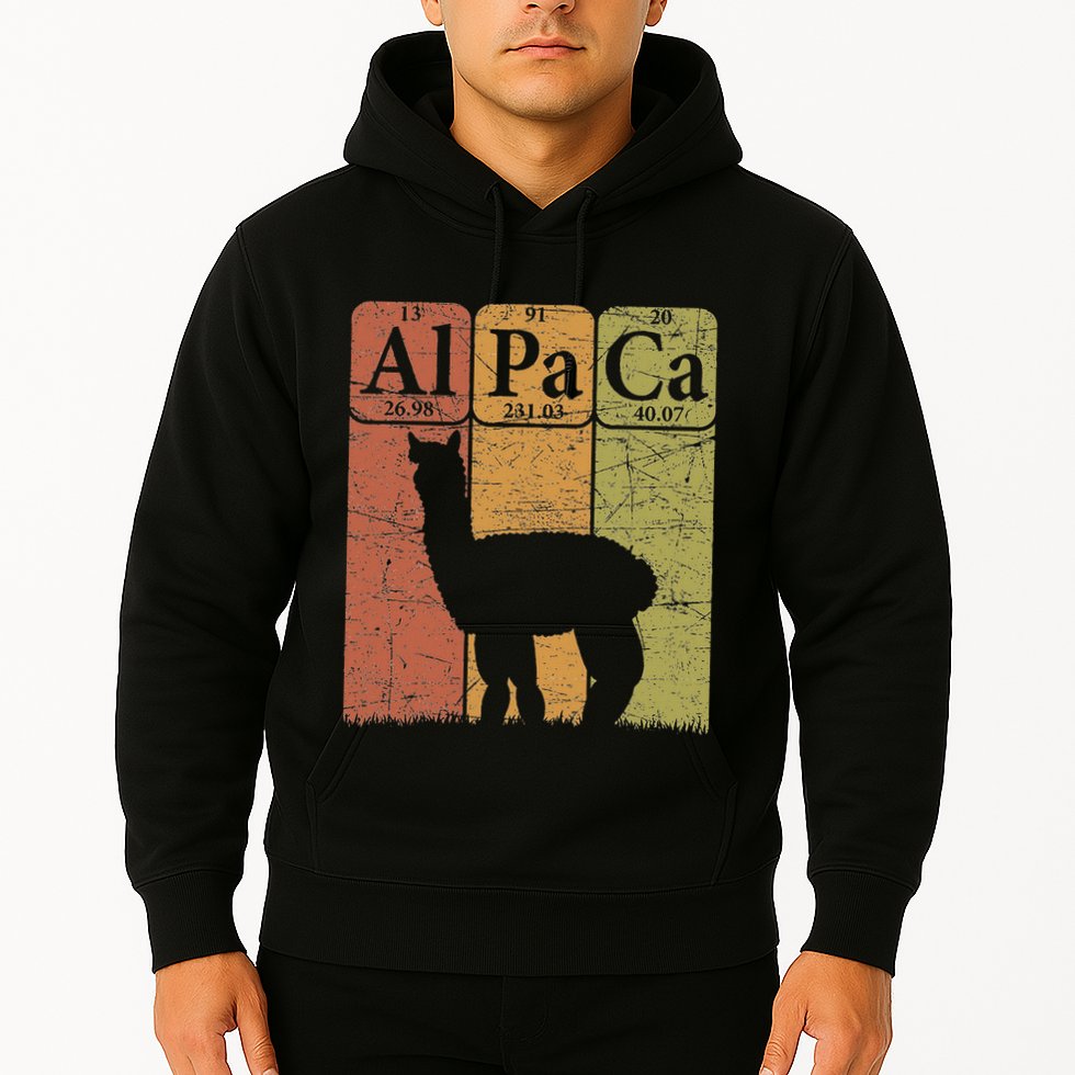 Alpaca Periodic Table Elements Llama Alpaca Vintage Hoodie