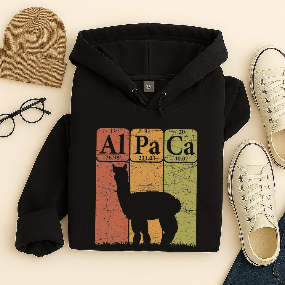 Alpaca Periodic Table Elements Llama Alpaca Vintage Hoodie