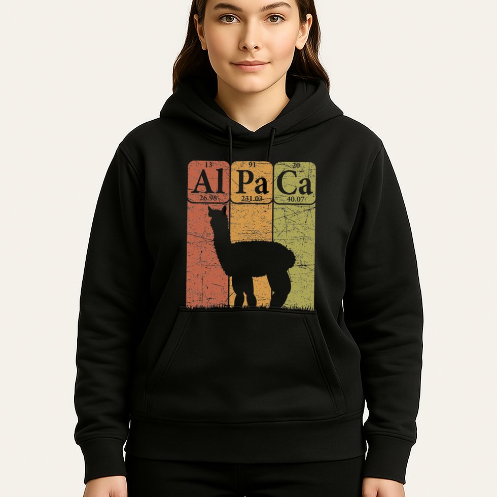 Alpaca Periodic Table Elements Llama Alpaca Vintage Hoodie
