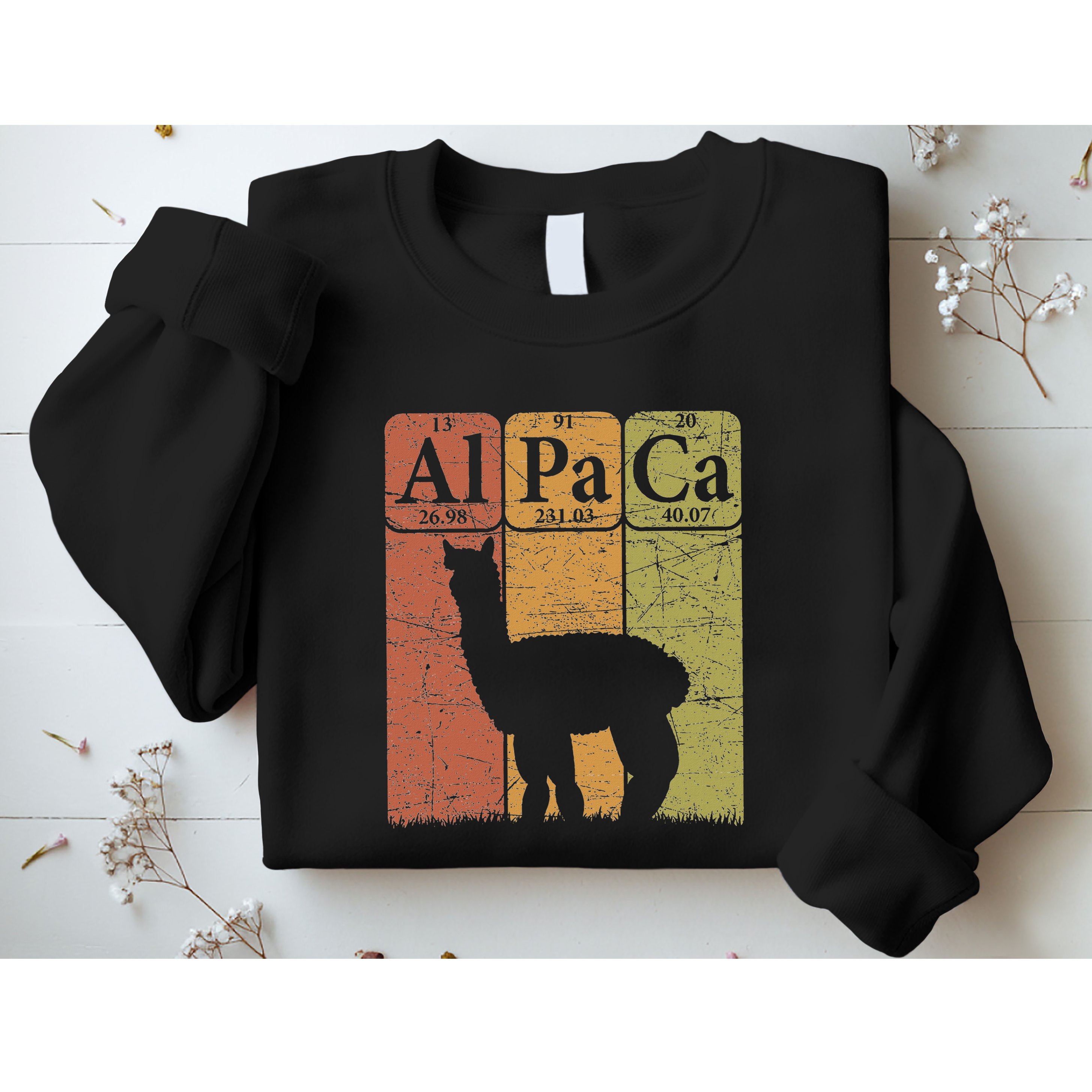 Alpaca Periodic Table Elements Llama Alpaca Vintage Sweatshirt
