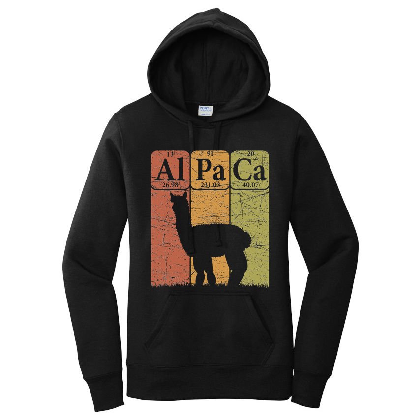 Alpaca Periodic Table Elements Llama Alpaca Vintage Women's Pullover Hoodie