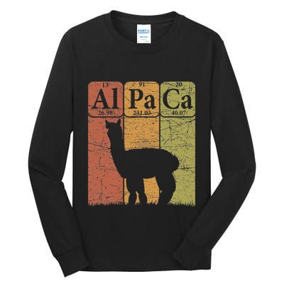 Alpaca Periodic Table Elements Llama Alpaca Vintage Tall Long Sleeve T-Shirt
