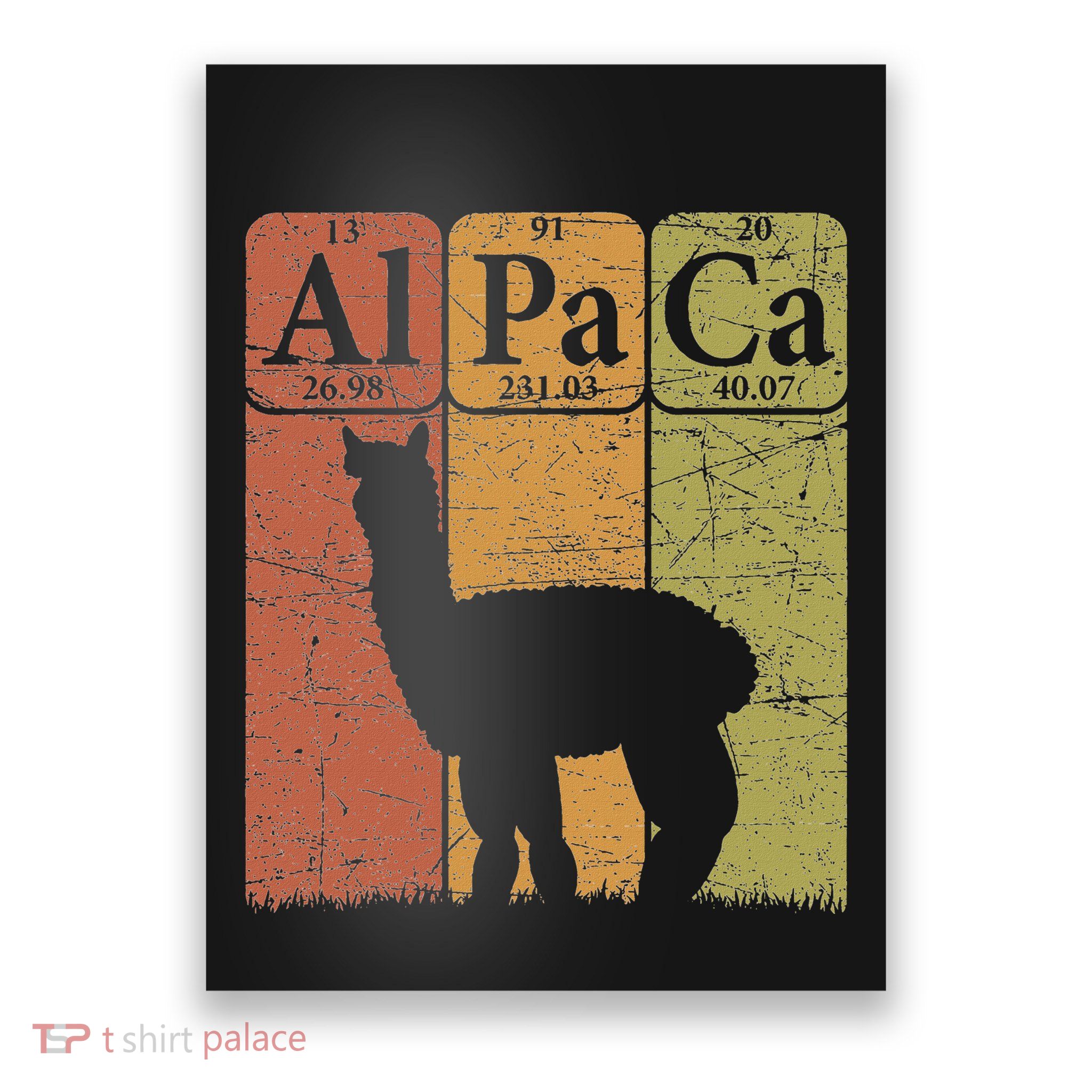 Alpaca Periodic Table Elements Llama Alpaca Vintage Poster
