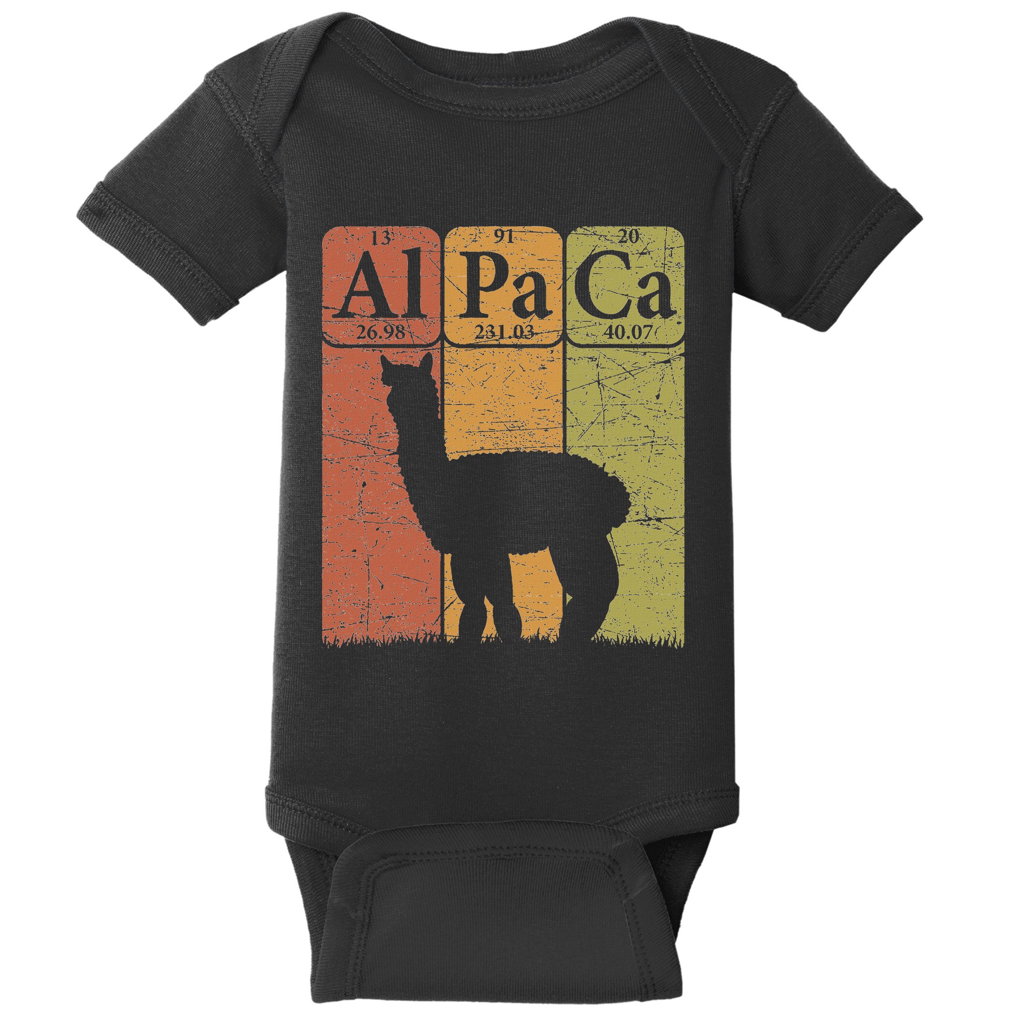 Alpaca Periodic Table Elements Llama Alpaca Vintage Baby Bodysuit