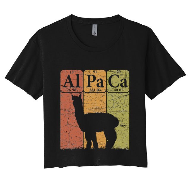 Alpaca Periodic Table Elements Llama Alpaca Vintage Crop Top