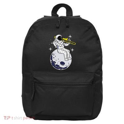 Astronaut Playing Trombone 16 in Basic Backpack