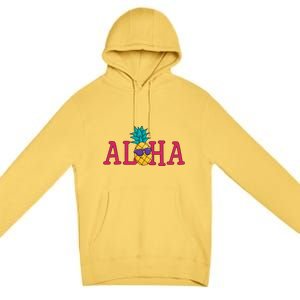 Aloha Pineapple Tropical Cute Premium Pullover Hoodie