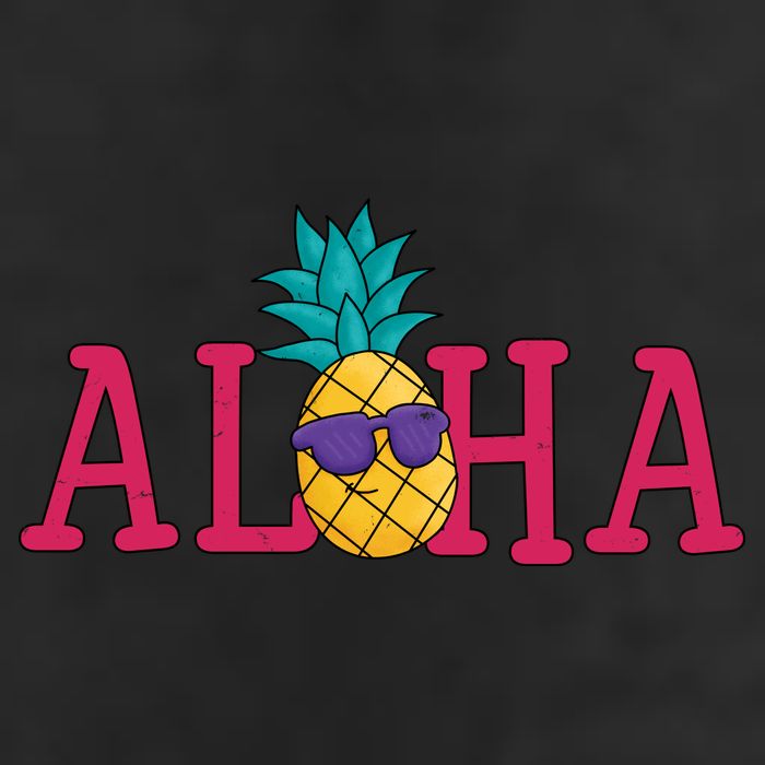 Aloha Pineapple Tropical Cute 7 Panel Mesh Trucker Snapback Hat