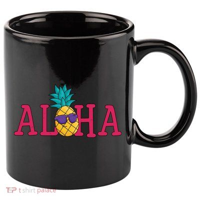 Aloha Pineapple Tropical Cute 11oz C Handle Ceramic Mug
