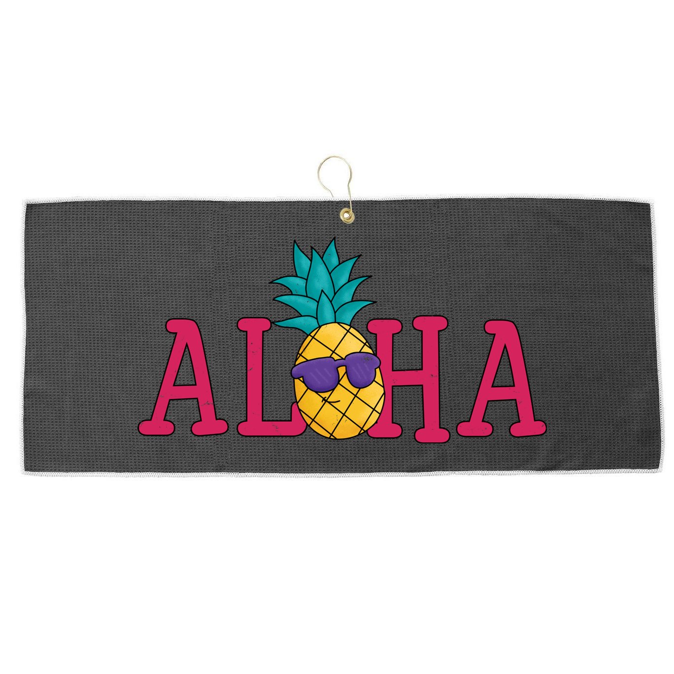 Aloha Pineapple Tropical Cute Large Microfiber Waffle Golf Towel
