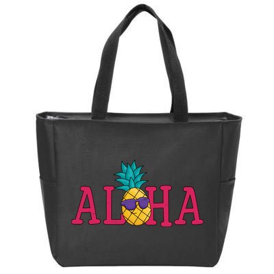 Aloha Pineapple Tropical Cute Zip Tote Bag