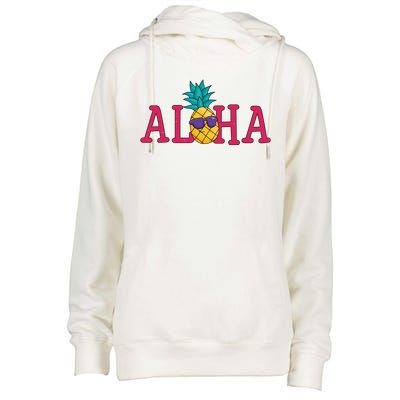 Aloha Pineapple Tropical Cute Womens Funnel Neck Pullover Hood