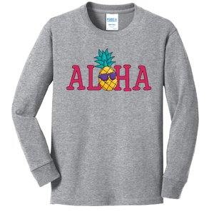 Aloha Pineapple Tropical Cute Kids Long Sleeve Shirt