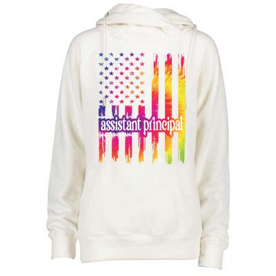 Assistant Principal Us Flag Proud Assistant Principal Gift Womens Funnel Neck Pullover Hood