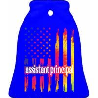 Assistant Principal Us Flag Proud Assistant Principal Gift Ceramic Bell Ornament