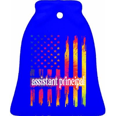 Assistant Principal Us Flag Proud Assistant Principal Gift Ceramic Bell Ornament