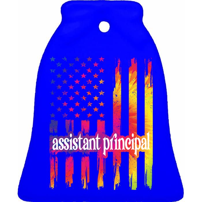 Assistant Principal Us Flag Proud Assistant Principal Gift Ceramic Bell Ornament