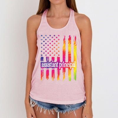 Assistant Principal Us Flag Proud Assistant Principal Gift Women's Knotted Racerback Tank