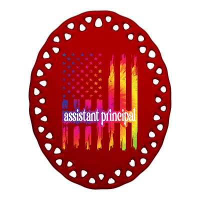 Assistant Principal Us Flag Proud Assistant Principal Gift Ceramic Oval Ornament