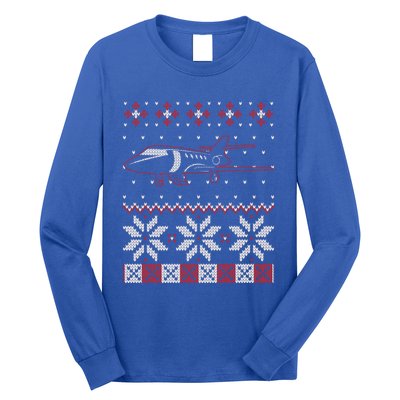 Aviation Pilot Ugly Christmas Sweater Flight Aviator Gift Great Gift Long Sleeve Shirt