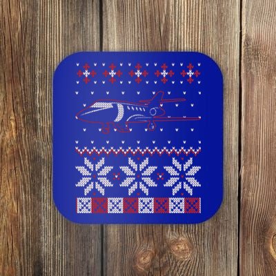 Aviation Pilot Ugly Christmas Sweater Flight Aviator Gift Great Gift Coaster