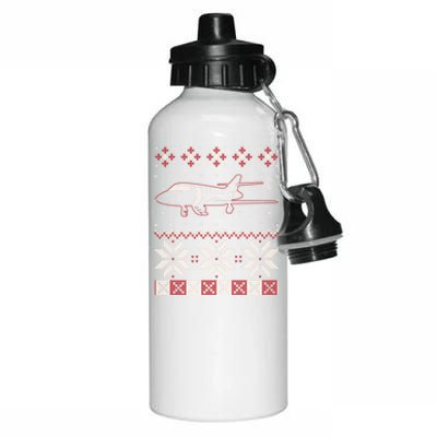 Aviation Pilot Ugly Christmas Sweater Flight Aviator Gift Great Gift Aluminum Water Bottle