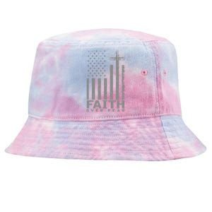 America Pride Us Flag Faith Over Fear Prayer Tie-Dyed Bucket Hat