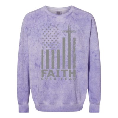 America Pride Us Flag Faith Over Fear Prayer Colorblast Crewneck Sweatshirt