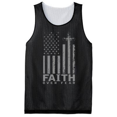 America Pride Us Flag Faith Over Fear Prayer Mesh Reversible Basketball Jersey Tank