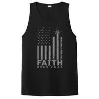 America Pride Us Flag Faith Over Fear Prayer PosiCharge Competitor Tank