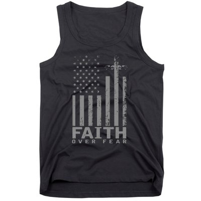 America Pride Us Flag Faith Over Fear Prayer Tank Top