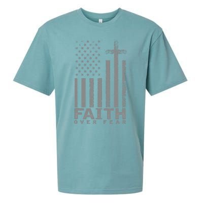 America Pride Us Flag Faith Over Fear Prayer Sueded Cloud Jersey T-Shirt