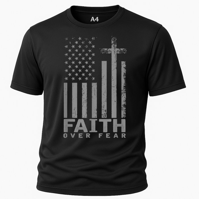 America Pride US Flag Faith Over Fear Prayer Cooling Performance Crew T-Shirt