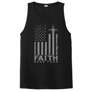 America Pride US Flag Faith Over Fear Prayer PosiCharge Competitor Tank