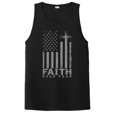 America Pride US Flag Faith Over Fear Prayer PosiCharge Competitor Tank