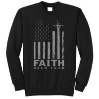 America Pride Us Flag Faith Over Fear Prayer Sweatshirt