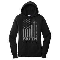 America Pride US Flag Faith Over Fear Prayer Women's Pullover Hoodie