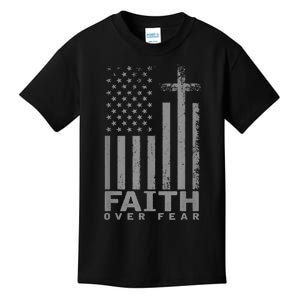 America Pride US Flag Faith Over Fear Prayer Kids T-Shirt