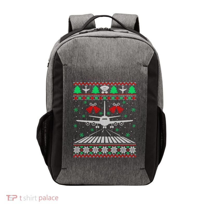 Aviation Pilots Ugly Christmas Flight Operator Gift Funny Gift Vector Backpack