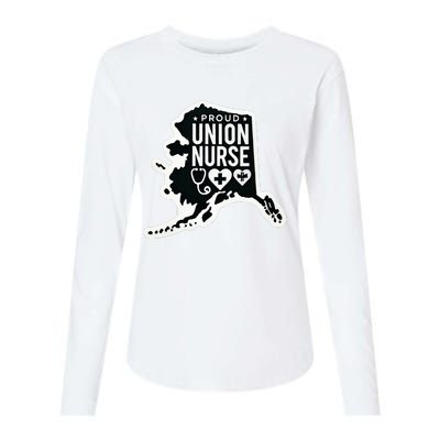 Alaska Proud Union Nurse Funny Healthcare Apparel Womens Cotton Relaxed Long Sleeve T-Shirt