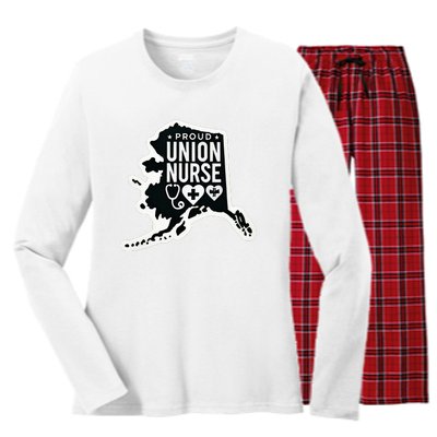 Alaska Proud Union Nurse Funny Healthcare Apparel Women's Long Sleeve Flannel Pajama Set 