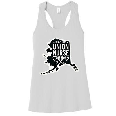 Alaska Proud Union Nurse Funny Healthcare Apparel Women's Racerback Tank