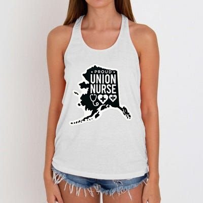 Alaska Proud Union Nurse Funny Healthcare Apparel Women's Knotted Racerback Tank