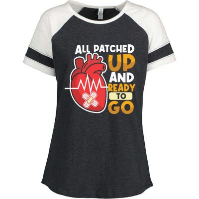 All Patched Up And Ready To Go Open Heart Surgery Cute Gift Enza Ladies Jersey Colorblock Tee