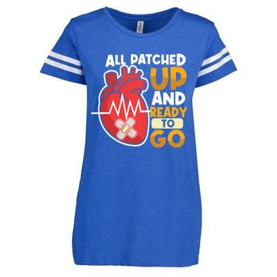 All Patched Up And Ready To Go Open Heart Surgery Cute Gift Enza Ladies Jersey Football T-Shirt