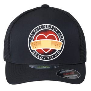 All Patched Up And Ready To Go Heart Attack Survivor Gift Flexfit Unipanel Trucker Cap